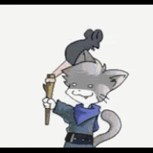 Gif animé fléau d'arme chat